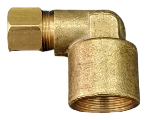 Imagem de Cotovelo 90° 3/8 X 3/8 F Com Anilha Para Tubo De Cobre